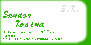 sandor kosina business card